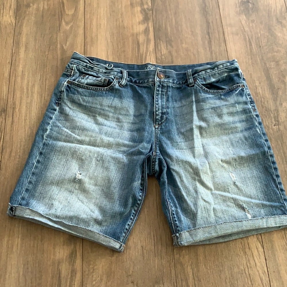 Loft Bermuda jean shorts, size 12 boyfriend